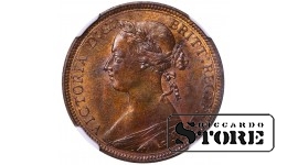 Ühendkuningriik, ½ penny 1893, Victoria (“bun head”), pronks, NGC MS 64 BN, Top Pop, KM#754