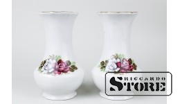 ФАРФОР , Парные Вазы , РИГА, РИЖСКАЯ ФАРФОРОВАЯ ФАБРИКА , 14 CM