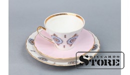 Кофейное трио Вита, тонкостенный фарфор, Рига, Рижский фарфоровый завод, автор Зина Улсте, 1970-1991 год, CSA916