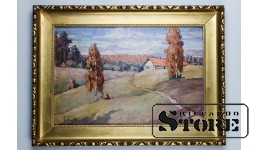 Живопись, Осенний пейзаж , Эдуард Эмстиньш , 39 x 26 см