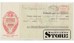 Latvia veksel 2000 lati 1929 XF