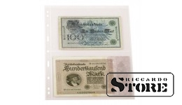Universālas UNIPLATE sistēmas lapas ar 2 klipu kabatām (128 mm), caurspīdīgas, komplektā 5 lapas