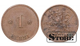 Финляндия, 1 пенни, 1919. год, медь