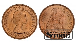 1967 Elizabeth II United Kingdom Coin Bronze Coinage Rare 1 penny KM# 897 NGC MS 66 RD #6637067-005