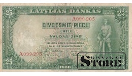 BANKNOTE , LATVIA , 25 LATI 1938 GADS - A099,205