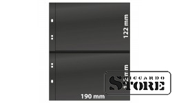 Universālas numismātikas lapas Multi Collect sistēmā ar 2 nodalījumiem (122 mm), melnā krāsā, komplektā 10 lapas