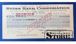 Switzerland 1940 50 Dollars Cheque
