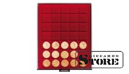 RAUCHGLAS Numismatic Box with 35 Square Compartments for Coins/Coin Capsules up to 36 mm