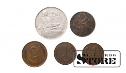 Latvia set of 5 coins 1, 2, 50 Santimi 1922-1939