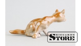 Статуэтка лиса, фарфор, Рига, Рижский фарфоровый завод, 50е годы