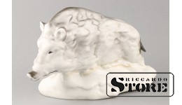 Статуэтка, Кабан, фарфор, Рига, Рижская фарфоровая фабрика, 50-е годы , 14 см