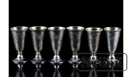 Набор серебряных бокалов, 875 проба, 177 г , СССР CSA758