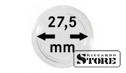 Coin capsules with an inner diameter of 27.5 mm, for example, for storing collectible coins from the "Planet Earth" series with a face value of 5 euros, set of 100 pieces