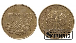 Польша, 5 грошей, 1999 год, Марганцево-латунный сплав