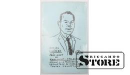 Vintage card Hand-drawn portrait. 20th century # NT351