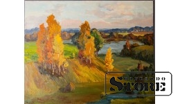 Живопись, Золотая осень, Владимир Свиклис, 1986 год, 49x61.5cm CSA1068