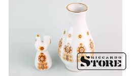 Ваза и солонка-петушок, фарфор, Рига, Рижский фарфоровый завод, 80е годы