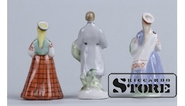 Статуэтка , Латышская мини парочка , фарфор,Рига, Рижская фарфоровая фабрика, 50-е годы , 6,5 см