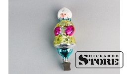 Ёлочная игрушка Мальчик в рукавичках, стекло, на прищепке, СССР, Середина 20го века