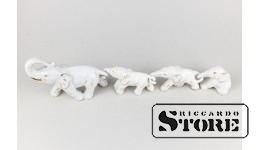 Статуэтка, Слоники, Рига , Рижская фарфоровая фабрика, 50-е годы , 4.5 , 4.4 ,4.4 ,4.3 см