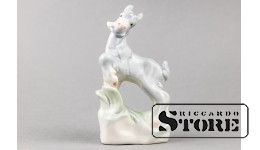 Статуэтка, Козлик, фарфор, Рига, Рижская фарфоровая фабрика, 1950 г., 9,8 см