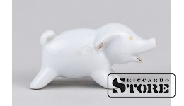 СТАТУЭТКА, Поросенок , РИГА , ФАБРИКА М.С. КУЗНЕЦОВА, РИГА, 30-Е ГОДЫ , 2.8 СМ