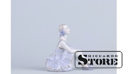 статуэтка, Балерина, фарфор, Рига , Рижская фарфоровая фабрика, автор модели - Римма Панцеховская, 50-е годы , 11.5 см