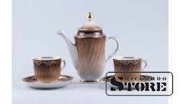 Фарфор , Чайник и две кружки , Рига, Рижская фарфоровая фабрика