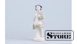 Статуэтка , Школьница с портфелем, Фарфор, Полонное ЗХК, Полонский завод художественной керамики , 14.5 см