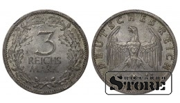 Vācija, 3 reihsmarkas, 1931. gads, A (Berlīne), sudrabs, NGC MS 62