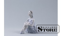 статуэтка, Балерина, фарфор, Рига , Рижская фарфоровая фабрика, автор модели - Римма Панцеховская, 50-е годы , 11.5 см