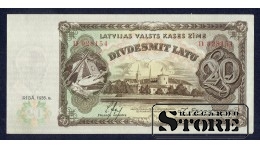 BANKNOTE, LATVIA, 20 Lati 1935 gads - D 028154 XF+