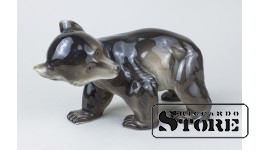 Статуэтка, Медведь, фарфор, фабрика М.С. Кузнецова, 20-30е годы , 16.3 x 6.9 x 9.1 см