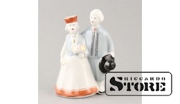 статуэтка, На прогулке, фарфор, Рига , Рижская фарфоровая фабрика, 50-Е ГОДЫ , 11.0 см