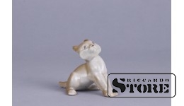 Статуэтка, Рысь , фарфор, Рига , Рижская фарфоровая фабрика, 50-е годы , 5 см
