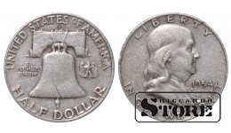США, 1/2 доллара, 1954. год, серебро