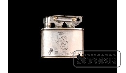 Зажигалка с инициалами, серебро, 875 проба, Латвия, 30е годы