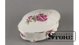 Фарфор , Шкатулка ,Рига, Рижская фарфоровая фабрика , 11 см