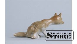 Статуэтка, Лисенок, фарфор, Рига , Рижская фарфоровая фабрика, 60-е годы ,5 см