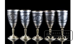 Набор серебряных бокалов, 875 проба, 145 г , СССР CSA757