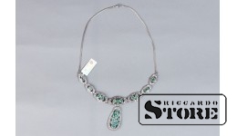 Украшение с цирконием, топазом и изумрудом, серебро, CSA1001