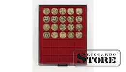 Tamsiai raudonas veliūrinis dėklas 2735E (Ø36 mm)