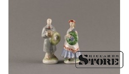 Cтатуэтка , Латышская мини парочка , фарфор,Рига, Рижская фарфоровая фабрика, 50-е годы , 6,5 см