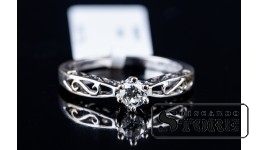 Кольцо С Бриллиантом(2,75г) , Золото , 750 проба , (0,29 ct) , Размер 3,9 -4,00 mm