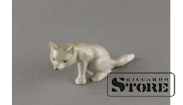 Статуэтка, Лисенок, фарфор, Рига , Рижская фарфоровая фабрика, 60-е годы ,5 см