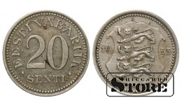 Эстония, 20 сентов, 1935. год, Никелевая бронза