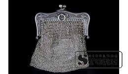 Серебряных плетёный кошелёк, 38 г ,  Европа