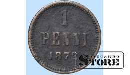Император Александр II, Финляндия, 1 пенни, 1872. год, медь