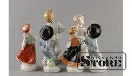Статуэтка, Танцоры, фарфор, Рига ,Рижская фарфоровая фабрика, 50-е годы, 11cм , 13см