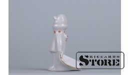 Статуэтка, Малыш с санками, фарфор, Рига ,Рижская фарфоровая фабрика, 60-е годы , 8.5 см